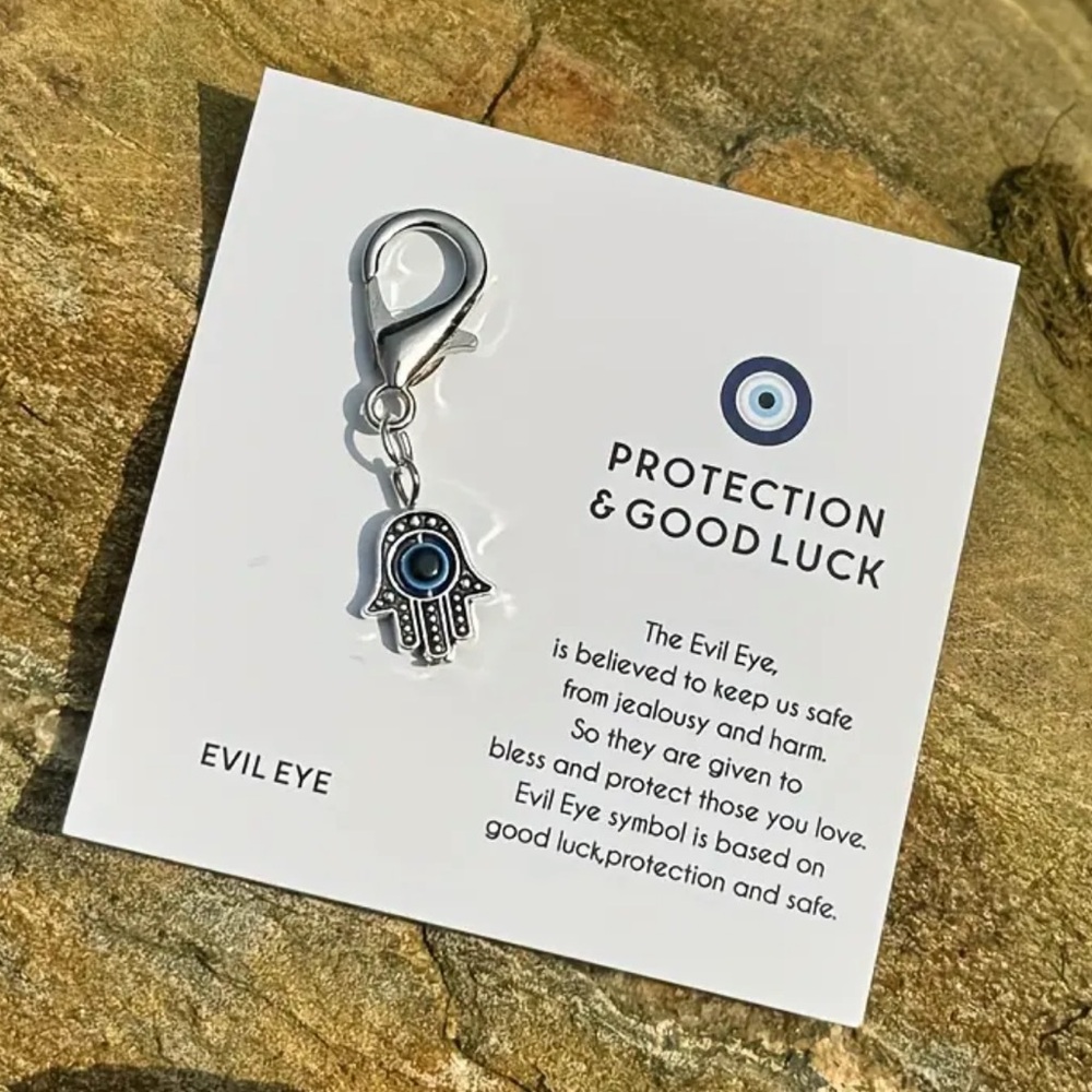 Hamsa/Evil Eye Silver Charm Clip (Almost SOLD OUT)